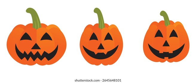 Ilustração vetorial do conjunto de abóbora de Halloween