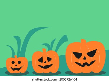 Halloween Pumpkin Shadow Template Flat Design