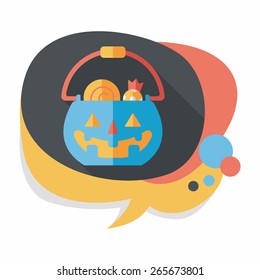 Halloween pumpkin shaped box flat icon with long shadow, eps10