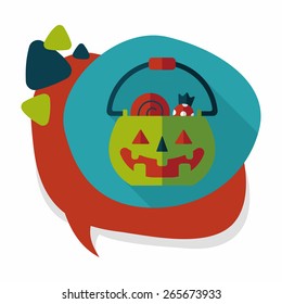Halloween pumpkin shaped box flat icon with long shadow, eps10