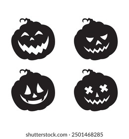 Halloween pumpkin silhouette character cute