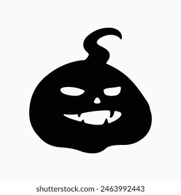Halloween pumpkin silhouette design, editable colors