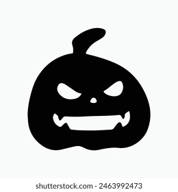 Halloween pumpkin silhouette design, editable colors