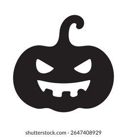 Halloween pumpkin silhouette emoji vector icon illustration