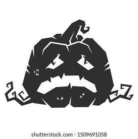 Halloween pumpkin silhouette with emotion