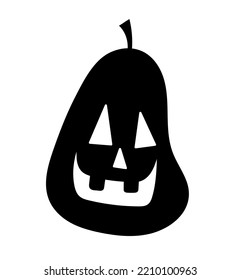 Halloween pumpkin silhouette. Ghost and spirit, mysticism. Graphic element for website, poster or banner. Stylish and abstract logotype in minimalistic style. Cartoon flat vector illustration