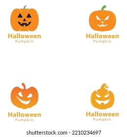 Halloween  Pumpkin silhouette icon on a white background