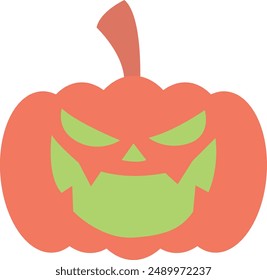 Halloween Pumpkin Silhouette Icon - Symbolizing Spooky Festivities and Autumn Traditions