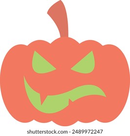 Halloween Pumpkin Silhouette Icon - Symbolizing Spooky Festivities and Autumn Traditions
