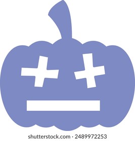 Halloween Pumpkin Silhouette Icon - Symbolizing Spooky Festivities and Autumn Traditions