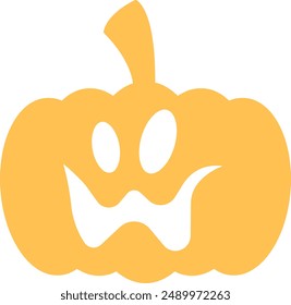 Halloween Pumpkin Silhouette Icon - Symbolizing Spooky Festivities and Autumn Traditions