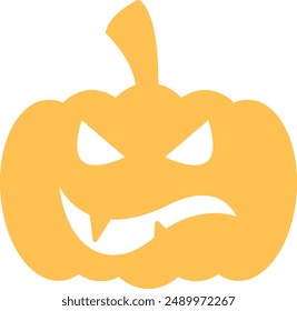 Halloween Pumpkin Silhouette Icon - Symbolizing Spooky Festivities and Autumn Traditions