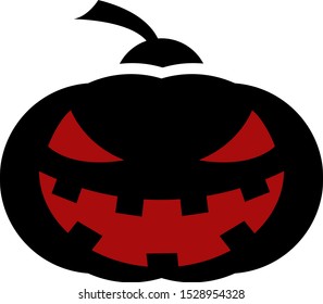 Halloween pumpkin silhouette icon. Vector illustration on a white background.