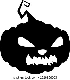 Halloween pumpkin silhouette icon. Vector illustration on a white background.