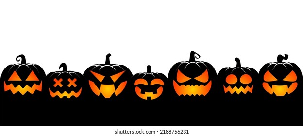 Halloween pumpkin silhouette isolated on a white background. Vector illustration