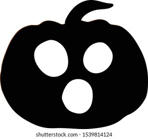 Halloween pumpkin silhouette, using vector style.
