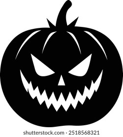 Halloween pumpkin silhouette vector art on white background.
