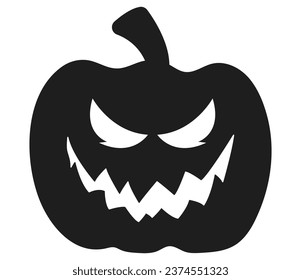 Halloween pumpkin silhouette vector illustration