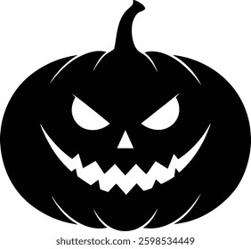 Halloween pumpkin silhouette vector illustration. Halloween Pumpkin Icon Vector Illustration