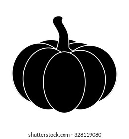 Halloween pumpkin silhouette vector illustration isolated on white background.