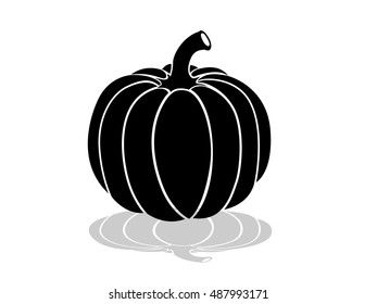 Halloween pumpkin silhouette vector isolated on white background