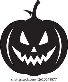 Halloween pumpkin silhouette vector on white background