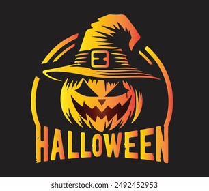 Halloween pumpkin silhouettes carved into faces. Black pumpkin face patterns isolated on orange. Scary and funny faces of pumpkin or ghost for Halloween. Vector illustration