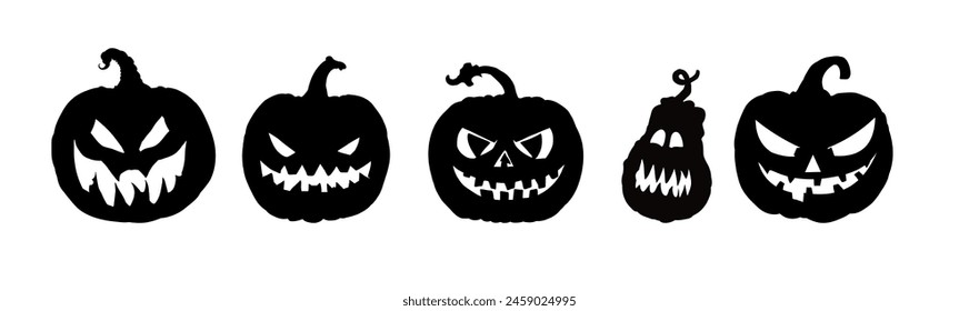 halloween pumpkin silhouettes, Halloween pumpkin silhouette collection.