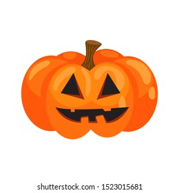 Halloween pumpkin with silly face vector cartoon.