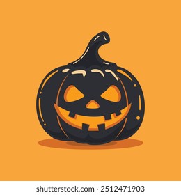 Halloween pumpkin simple flat vector illustration