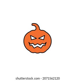 Halloween, calabaza simple de línea delgada ilustración vectorial