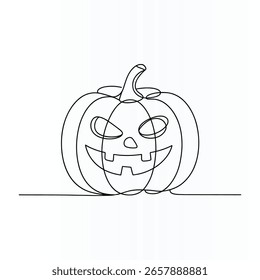 Halloween Abóbora Linha contínua única Arte Desenho