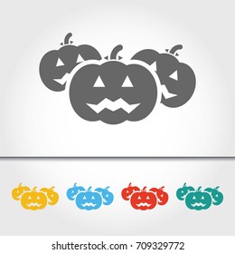 Halloween Pumpkin Single Icon Vector Illustration