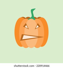Halloween pumpkin. Sinister smile and eyes. Vector illustration