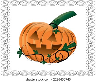 Halloween Pumpkin with a skeleton frame