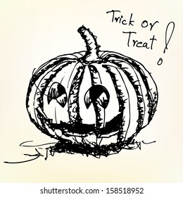 halloween pumpkin sketch vector