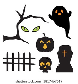 fosa de calabaza de halloween y diseño fantasma, feliz fiesta y temible tema Vector ilustración
