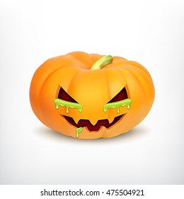 Halloween pumpkin with slime. EPS10 vector