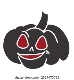 Halloween pumpkin with a sly expression. Vector illustration isolated on white background.