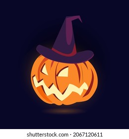 Halloween pumpkin smile clipart vector illustration