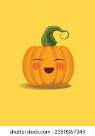 Halloween pumpkin  smile faces icon vector illustration, Isolated on yellow background.