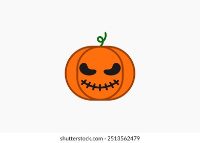 Halloween pumpkin smile icon vector
