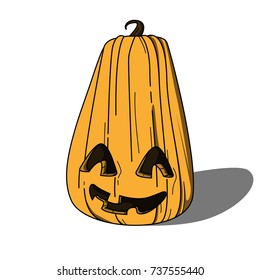 Halloween pumpkin smiling. Vector illustration.