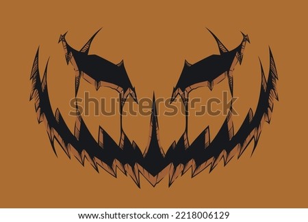 Halloween pumpkin smiling. vector illustration of pumpkin smile with gloomy look.