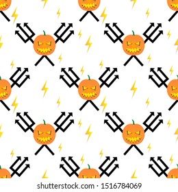 
Halloween pumpkin and spear pattern. Seamless vector background. wallpaper design and for textiles.