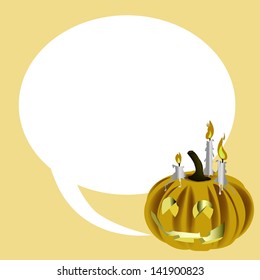  Halloween Pumpkin  speech bubble