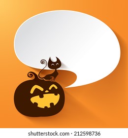 Halloween pumpkin with speech bubble
