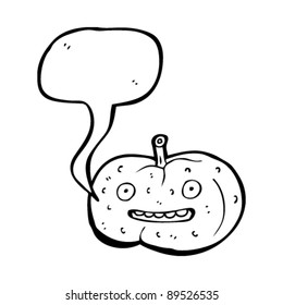 halloween pumpkin with speech bubble cartoon