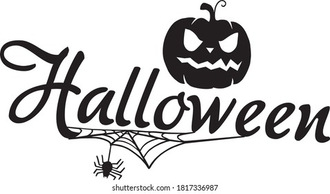 Halloween pumpkin with spider web