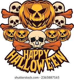 halloween pumpkin spooky halloween design artwork vector